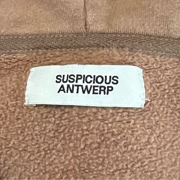SUSPICIOUS ANTWERP Hooded Full Zip Up Sweatshirt Embroidered Skull Street Style - Picture 11 of 15